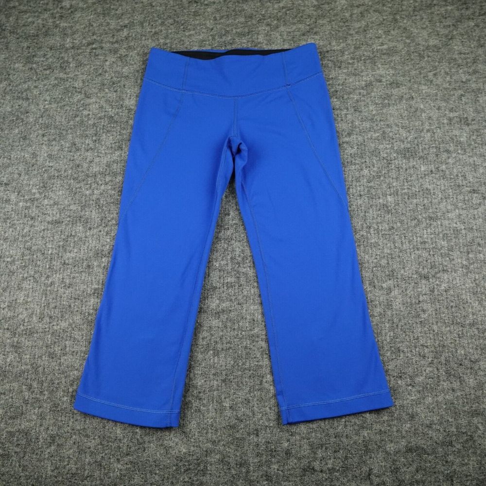 Lululemon Womens Leggings 6 Blue‎ Gather & Crow Crop Yoga Stretch Slit Workout